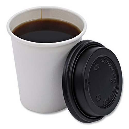 Boardwalk Hot Cup Lids, Fits 10 oz to 20 oz Hot Cup, Plastic, Black, 1,000/Carton (HOTBL1020)