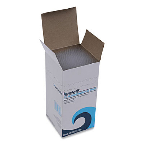 Boardwalk Jumbo Straws, Unwrapped, 7.75", Plastic, Translucent, 250/Pack, 50 Packs/Carton (JSTU775T50)
