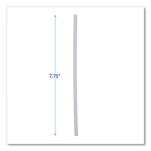 Boardwalk Jumbo Straws, Unwrapped, 7.75", Plastic, Translucent, 250/Pack, 50 Packs/Carton (JSTU775T50)