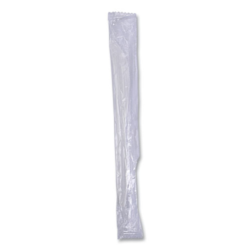 Mediumweight Wrapped Polypropylene Cutlery, Knife, Plastic, White, 1,000/Carton