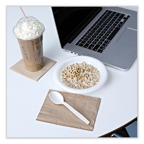 Boardwalk Heavyweight Wrapped Polypropylene Cutlery, Soup Spoon, Plastic, White, 1,000/Carton (SSHWPPWIW)