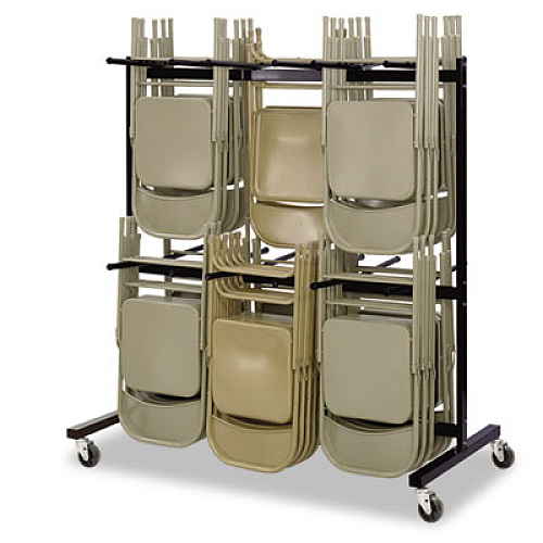 Safco Two-Tier Chair Cart, 64.5w x 33.5d x 70.25h, Black (4199BL)