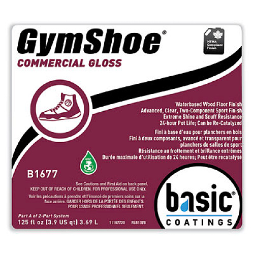 Betco GymShoe Gloss Sport Finish, Mild Scent, 1 gal Bottle, 4/Carton (B16774312)