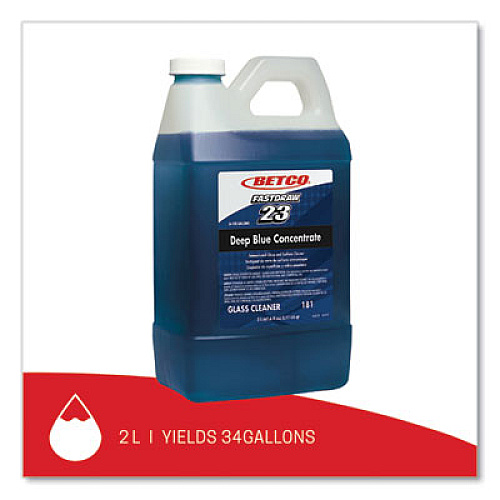 Betco Deep Blue FastDraw Glass and Surface Cleaner, 2 L Bottle, 4/Carton (1814700)