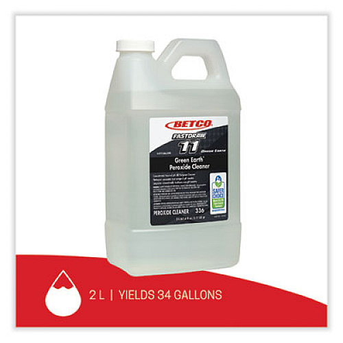 Betco Green Earth FastDraw Peroxide Cleaner, Fresh Mint Scent, 2 L Bottle, 4/Carton (3364700)