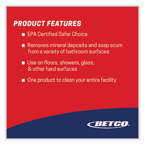 Betco Green Earth FastDraw Peroxide Cleaner, Fresh Mint Scent, 2 L Bottle, 4/Carton (3364700)