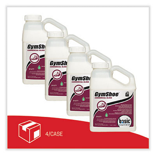 Betco GymShoe Gloss Sport Finish, Mild Scent, 1 gal Bottle, 4/Carton (B16774312)