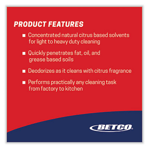 Betco FastDraw Citrus Chisel, Citrus Scent, 2 L Bottle, 4/Carton (1674700)
