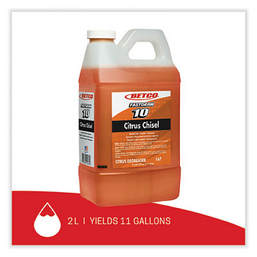 Betco FastDraw Citrus Chisel, Citrus Scent, 2 L Bottle, 4/Carton (1674700)