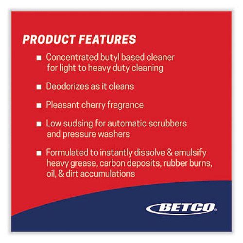 Betco Super Kemite Butyl Degreaser, Cherry Scent, 1 gal Bottle, 4/Carton (1030400)