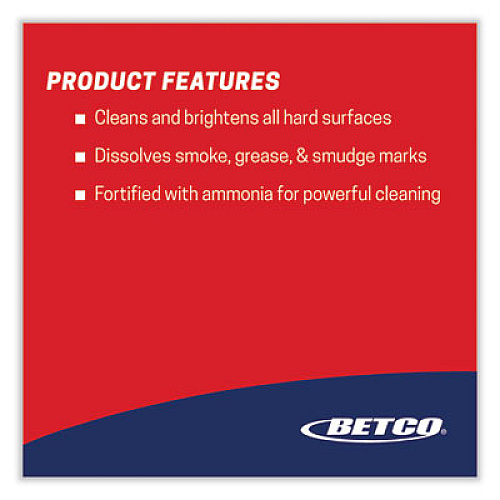 Betco Deep Blue FastDraw Glass and Surface Cleaner, 2 L Bottle, 4/Carton (1814700)