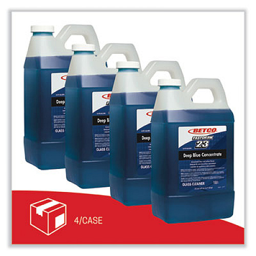 Betco Deep Blue FastDraw Glass and Surface Cleaner, 2 L Bottle, 4/Carton (1814700)