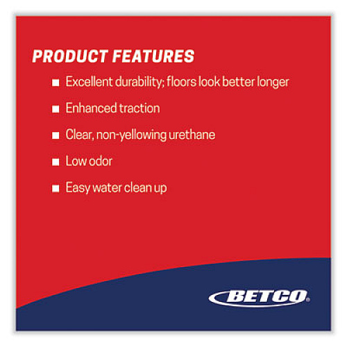 Betco GymShoe Gloss Sport Finish, Mild Scent, 1 gal Bottle, 4/Carton (B16774312)