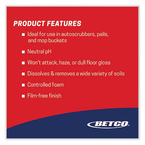 Betco pH7 Floor Cleaner, Lemon Scent, 5 gal Bag-in-Box (138B500)