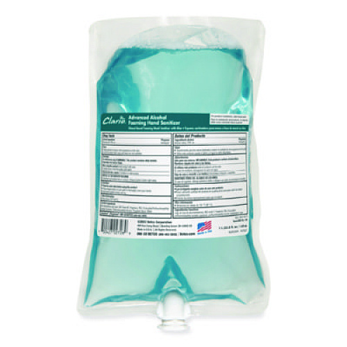 Betco Clario C3 Advanced Alcohol Foaming Sanitizer, 1,000 mL Bag, Citrus Scent, 6/Carton (7952900)