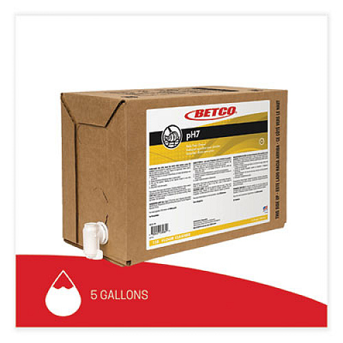 Betco pH7 Floor Cleaner, Lemon Scent, 5 gal Bag-in-Box (138B500)