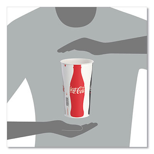 SOLO Double Sided Poly (DSP) Paper Cold Cups, 44 oz, Coca-Cola Design, 500/Carton (TPH445105820)