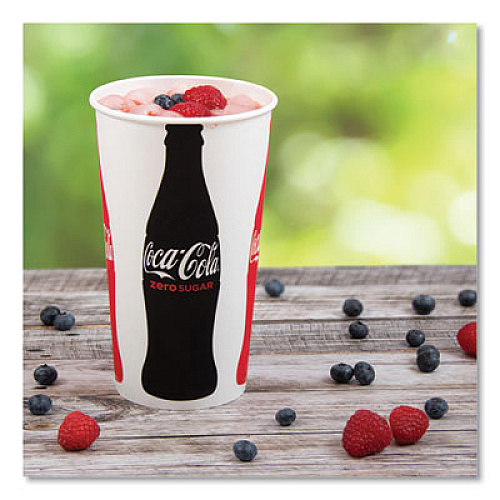 SOLO Double Sided Poly (DSP) Paper Cold Cups, 44 oz, Coca-Cola Design, 500/Carton (TPH445105820)