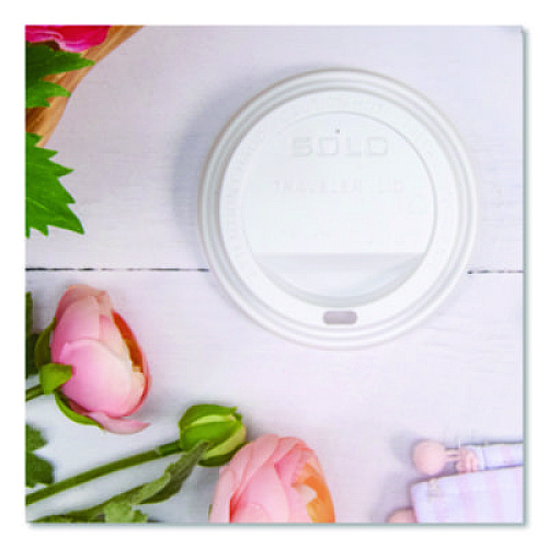 Solo Traveler Sip Through Lids for ThermoGuard Hot Cups, Fits 12 oz to 24 oz Hot Cups, Plastic, White, 1,200/Carton (TL1224TG)