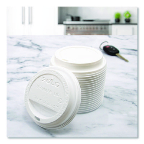 Solo Traveler Sip Through Lids for ThermoGuard Hot Cups, Fits 12 oz to 24 oz Hot Cups, Plastic, White, 1,200/Carton (TL1224TG)