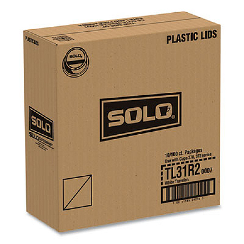 SOLO Traveler Cappuccino Style Dome Lid, Fits 10 oz Hot Cups, Plastic, Black, 1,000/Carton (TL31B2)