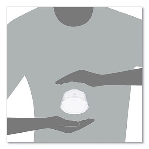 SoloServe PET Sundae Cup Lids, Fits 5.5 oz to 12 oz Sundae Cups, Plastic, Clear, 1,000/Carton (SDL12)