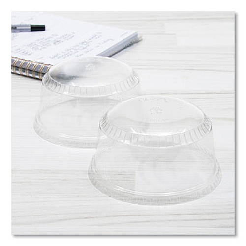 SoloServe PET Sundae Cup Lids, Fits 5.5 oz to 12 oz Sundae Cups, Plastic, Clear, 1,000/Carton (SDL12)
