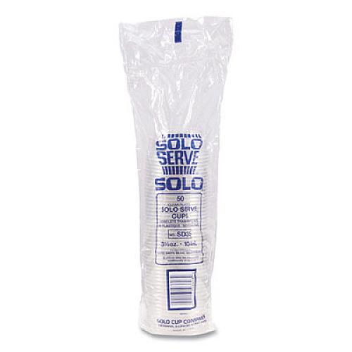 SOLO Sundae Cups, 3.5 oz, Plastic, Clear, 50/Bag, 20 Bags/Carton (SD35)