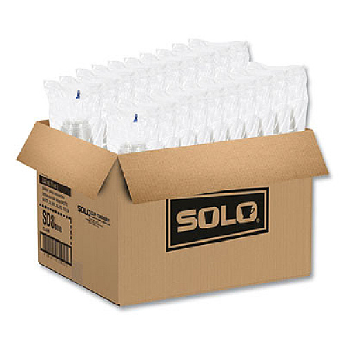 SOLO Sundae Cups, 8 oz, Plastic, Clear, 50/Bag, 20 Bags/Carton (SD8)