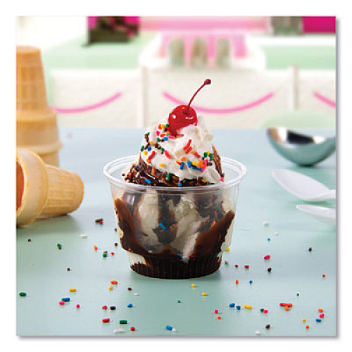 SOLO Sundae Cups, 8 oz, Plastic, Clear, 50/Bag, 20 Bags/Carton (SD8)