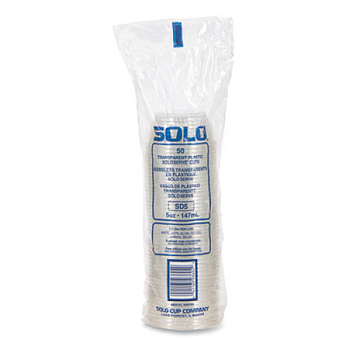 SOLO Sundae Cups, 5 oz, Plastic, Clear, 50/Bag, 20 Bags/Carton (SD5)