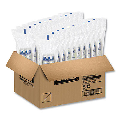 SOLO Sundae Cups, 5 oz, Plastic, Clear, 50/Bag, 20 Bags/Carton (SD5)