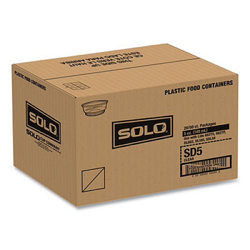 SOLO Sundae Cups, 5 oz, Plastic, Clear, 50/Bag, 20 Bags/Carton (SD5)