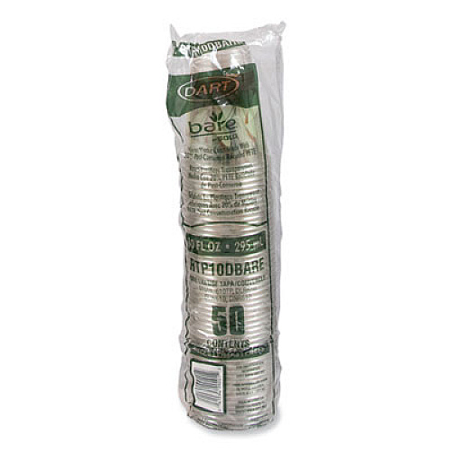 Dart Bare Eco-Forward RPET Cold Cups, ProPlanet Seal, 10 oz, Plastic, Leaf Design, 1,000/Carton (RTP10DBARE)