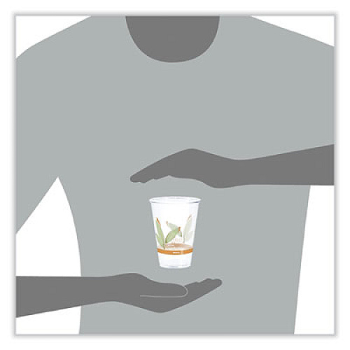 Dart Bare Eco-Forward RPET Cold Cups, ProPlanet Seal, 10 oz, Plastic, Leaf Design, 1,000/Carton (RTP10DBARE)