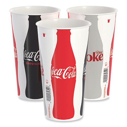 SOLO Double Sided Poly Paper Cold Cups, 28 oz to 32 oz, Coca-Cola Design, 40/Pack, 12 Packs/Carton (RN32CB)