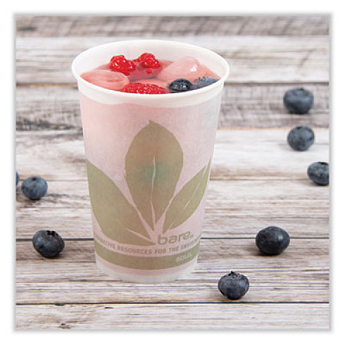 SOLO Bare Eco-Forward Paper Cold Cups, ProPlanet Seal, 7 oz, Green/White, 100/Sleeve, 20 Sleeves/Carton (R7BBBB)