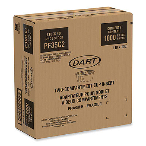 Dart Plastic Cup Insert, 3.5 oz, 3.6" Diameter x 1.3" h, Clear, 1,000/Carton (PF35C2)