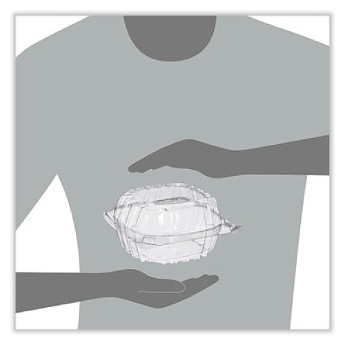 Dart ClearSeal Hinged-Lid Plastic Containers, 5.86 x 3.11, Clear, Plastic, 500/Carton (PET57PST1)