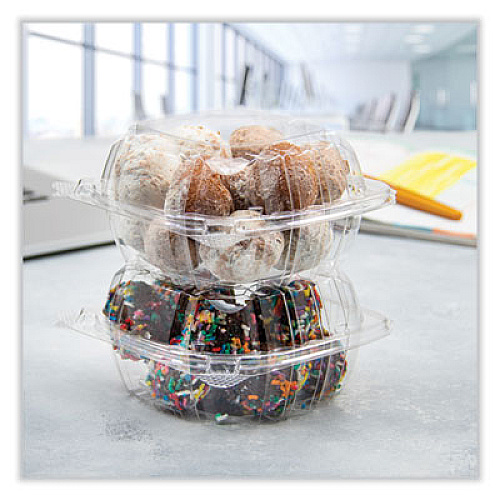 Dart ClearSeal Hinged-Lid Plastic Containers, 5.86 x 3.11, Clear, Plastic, 500/Carton (PET57PST1)