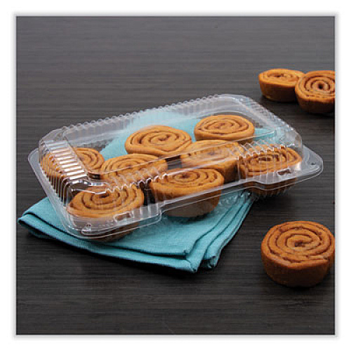 Dart StayLock Clear Hinged Lid Containers, 6.8 x 9.4 x 2.6, Clear, Plastic, 125/Pack, 2 Packs/Carton (PET32UT1)