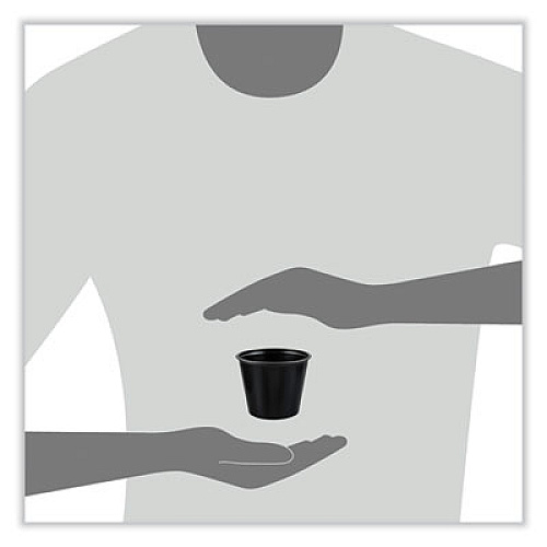 SOLO Portion Containers, 5.5 oz, Plastic, Black, 250/Bag, 10 Bags/Carton (P550BLK)