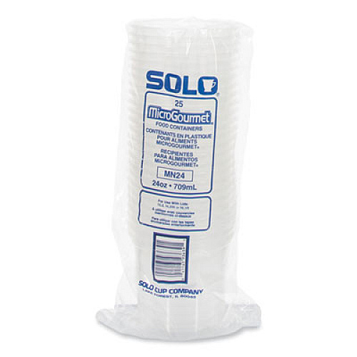 Dart Microgourmet Plastic Deli Container, 24 oz, 4.7" Diameter x 4.18" h, Translucent, 500/Carton (MN240100)