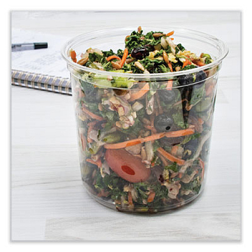 Dart Microgourmet Plastic Deli Container, 24 oz, 4.7" Diameter x 4.18" h, Translucent, 500/Carton (MN240100)
