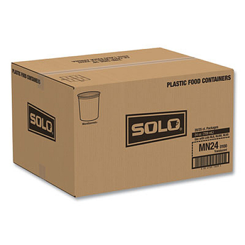 Dart Microgourmet Plastic Deli Container, 24 oz, 4.7" Diameter x 4.18" h, Translucent, 500/Carton (MN240100)