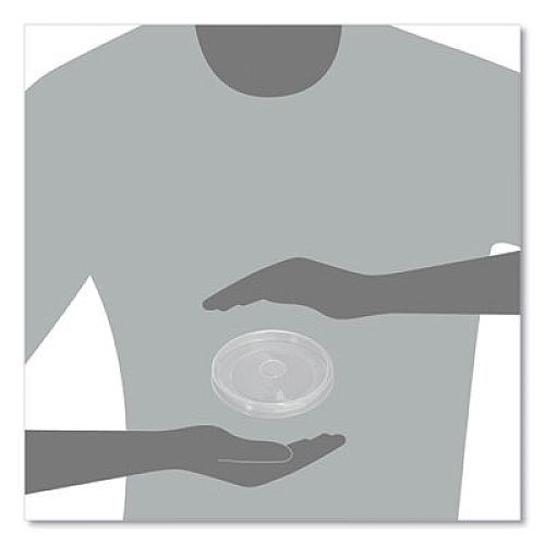 SOLO Flexstyle DSP Food Containers Lids, For 16 oz Paper Containers, 3.96" Diameter x 0.4" h, Clear, Plastic, 500/Carton (LPH416R0900)