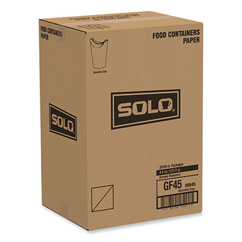 SOLO Grease-Resistant Paper Munchie Cup Containers, ProPlanet Seal, 4.5 oz, 2.5" Diameter x 6.9" h, Munchies Design, 1,000/Carton (GF45)