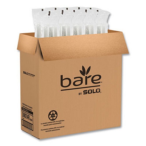 SOLO Bare Eco-Forward RPET Deli Containers, ProPlanet Seal, 24 oz, 4.61" Diameter x 4.25" h, Clear, Plastic, 500/Carton (DM24R)