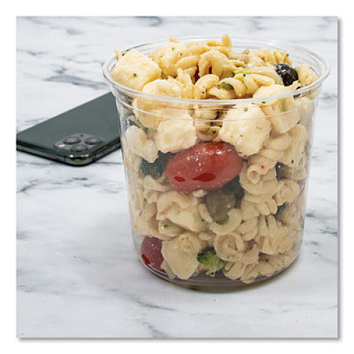 SOLO Bare Eco-Forward RPET Deli Containers, ProPlanet Seal, 24 oz, 4.61" Diameter x 4.25" h, Clear, Plastic, 500/Carton (DM24R)