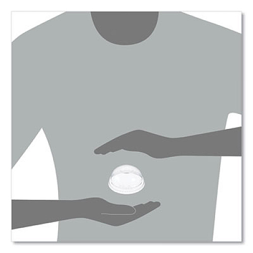 Dart Plastic Dome Lid, Fits 7 oz Cold Cups, Clear, 2,500/Carton (DLR685)